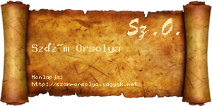 Szám Orsolya névjegykártya