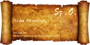 Szám Orsolya névjegykártya